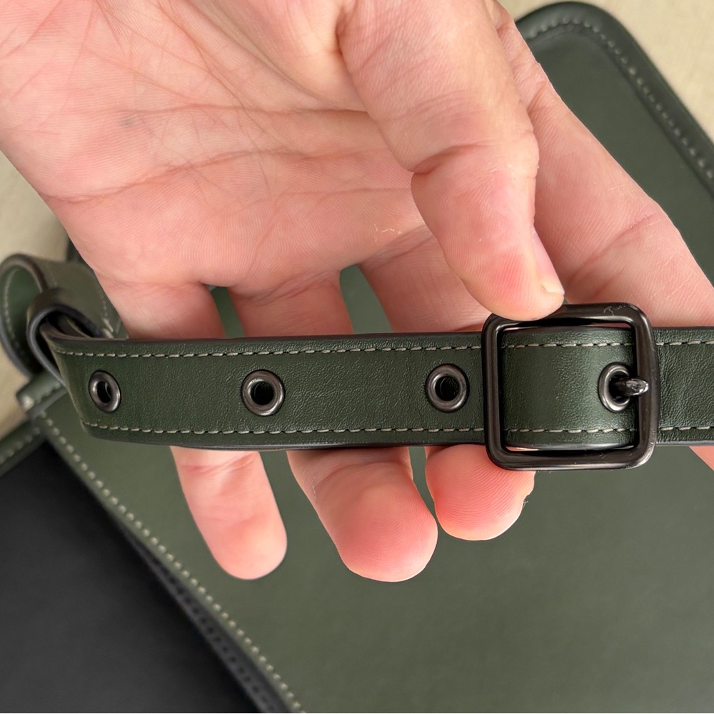 Coach Dark Green Leather Crossbody Bag - Picture 7 of 15